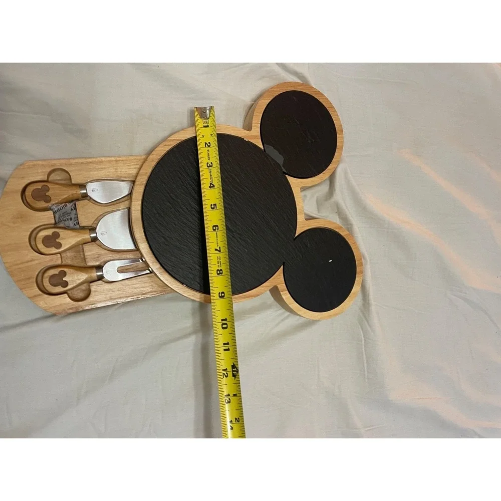 Disney Mickey Mouse Head Shaped Cheese Board With 3 Knife Set